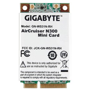 GIGABYTE AirCruiser 300Mbps 802.11n MIMO Wireless LAN Mini PCI E